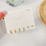 DAIIIBABYYY  -  Simple Rhinestone Round Hoop Ear Buckle Earrings Women Korean Fashion INS Girls Elegant Wedding Daily Earring Jewelry