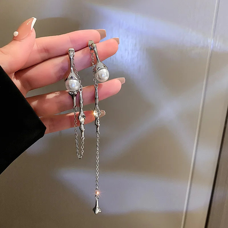 DAIIIBABYYY  -  Irregular Metal Crystal Drop Earrings For Women Unique Design Personality Water Drop Opal Earrings Fashion Jewelry