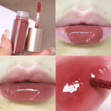 Daiiibabyyy Jelly Mirror Lip Glaze Waterproof Long Lasting Non-sticky Cup Moisturizing Liquid Lipsticks Women Sexy Red Lips Makeup Cosmetics