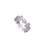 DAIIIBABYYY  -  Lace Flower Zircon Rings For Women Girls Simple Trendy Gentle Exquisite Creative Elegant Sweet Anniversary Jewelry Gifts