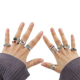 DAIIIBABYYY  -  Gothic Style Metal Set Rings Fashion Jewelry Open Ring for Men Jewelry Trendy Finger Ring Women Accessories Friend Gifts