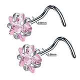 DAIIIBABYYY  -  2PC Fashion Stainless Steel Crystal Nose Septum Piercing Studs 20G Mini Nose Ring Earrings Studs Body Piering Jewelry for Women