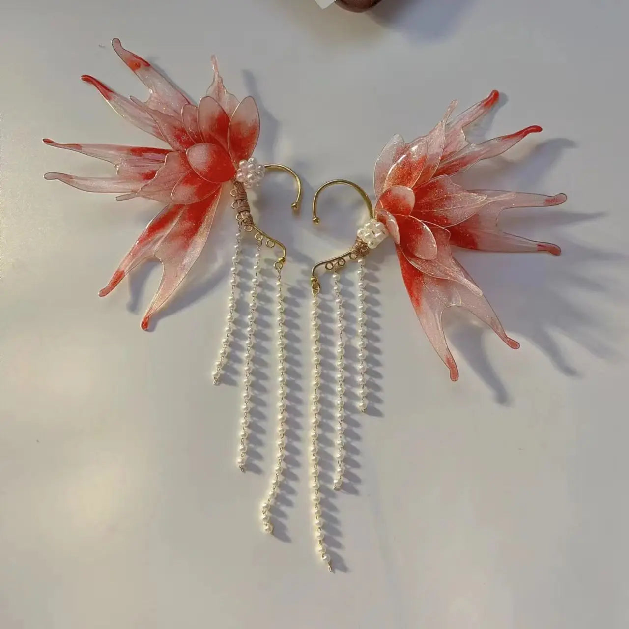 DAIIIBABYYY  -  Summer Sweet Fairy Cosplay Hanfu Accessories Female Mermaid Earrings Ear Hook Elf Tassel Hair Accessories Photography Props