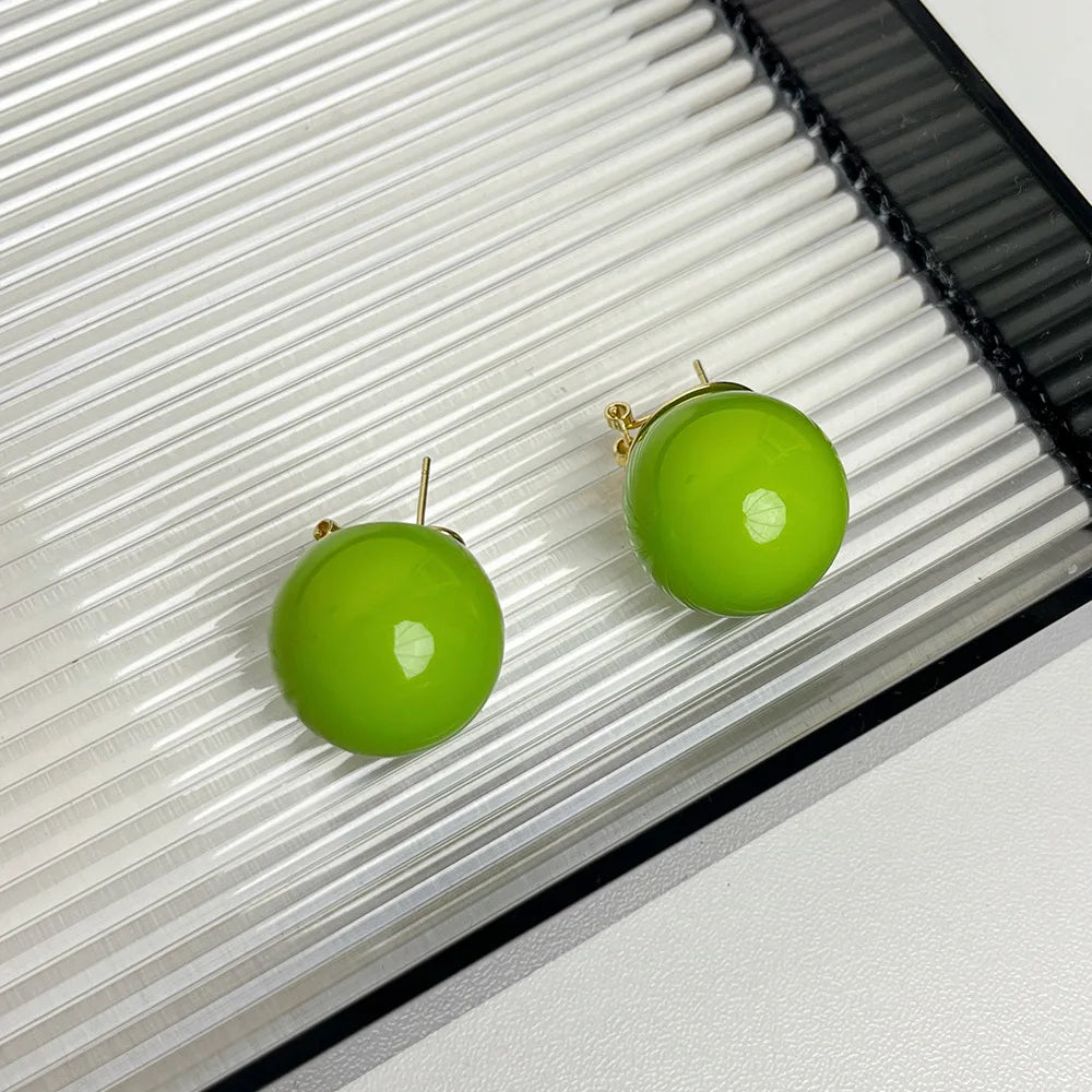 DAIIIBABYYY  -  Dopamine ball earrings for women new style explosive exaggerated earrings