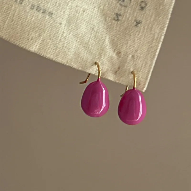Daiiibabyyy  Oil Water Drops Earrings for Women Fashion Exquisite Design Korean Drop Earring Simple High Quality Jewelry