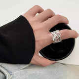 DAIIIBABYYY  -  Irregular Hollow Geometric Rings For Women Couples New Trendy Personality Simple Creative Design Party Jewelry Gifts