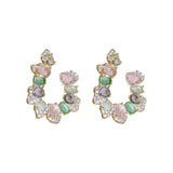 DAIIIBABYYY  -  Korean Style Big Flower Stud Earrings Big Crystal Exquisite Zircon Stone Earrings Fashion Jewelry Rhinestone Earrings Wedding