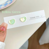 DAIIIBABYYY  -  Y2K Colorful Shiny Heart Stone Butterfly Shape Stud Earring Set Women Korean Fashion A Week Earrings Jewelry Party Gift
