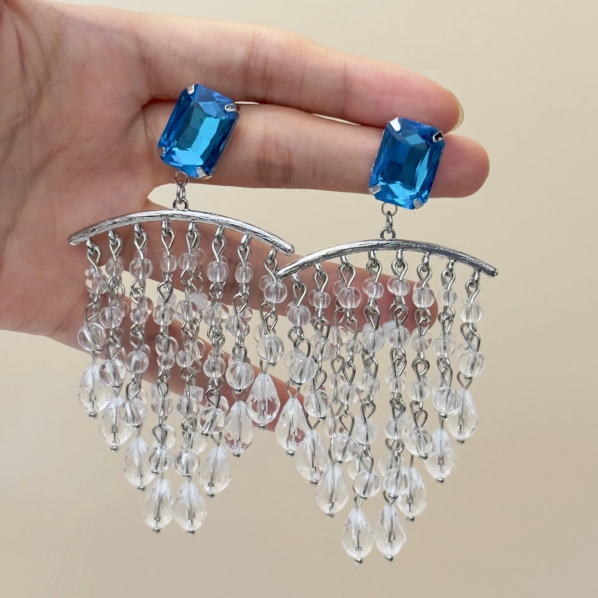 DAIIIBABYYY  -  Crystal earrings fairy aesthetic high-end wedding dress bride clavicle chain
