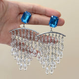 DAIIIBABYYY  -  Crystal earrings fairy aesthetic high-end wedding dress bride clavicle chain