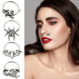 DAIIIBABYYY  -  Fashion Punk Stainless Steel Nose Ring Silver Color Gothic Insect Nose Rings For Women Men Body Cartilage Piercing Jewelry