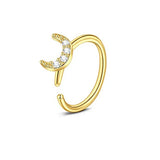 DAIIIBABYYY  -  1Pcs Fashion Star Heart CZ Nose/Lip/Ear Hoops Septum Hoop Nose Ring Crystal Piercing Ear Tragus Cartilage Earrings Body Jewelry