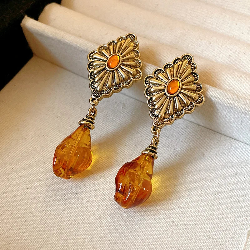 DAIIIBABYYY  -  Geometric rhombus earrings palace style fashionable design earrings