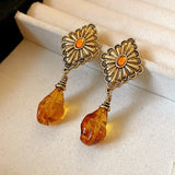 DAIIIBABYYY  -  Geometric rhombus earrings palace style fashionable design earrings