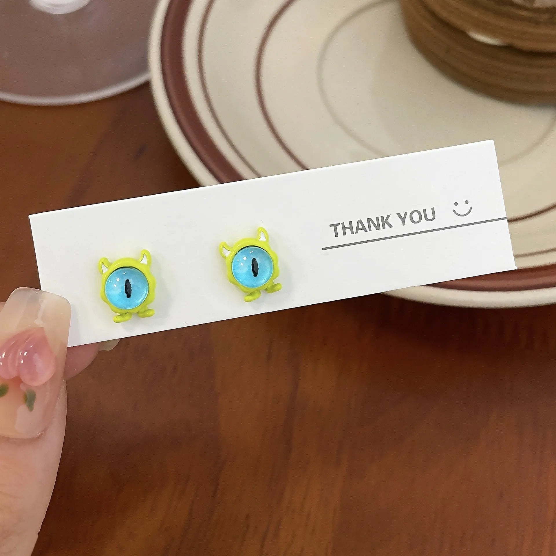 DAIIIBABYYY  -  Cute Green Blue Evil Monster Eyes Stud Earrings Women Kids Halloween Animal Rabbit Big Eyes Goth Cross Earring Jewelry