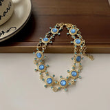 DAIIIBABYYY  -  Retro palace exquisite gem necklace long earrings