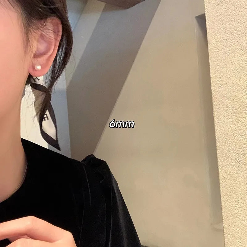 DAIIIBABYYY  -  Elegant Big Round Imitation Pearl Ear Clip Stud Earring Wedding Jewelry for Women Korean Fashion No Piercing Earrings