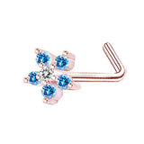 DAIIIBABYYY  -  1PC Stainless Steel Small Nose Rings Crystal Zircon Butterfly Flower Heart Nose Studs 20G Body Piercing Jewelry For Women Men