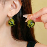DAIIIBABYYY  -  Resin Leopard Print Ear Buckle Retro Earrings Wholesale for Women
