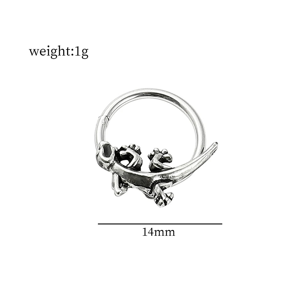 DAIIIBABYYY  -  Fashion Punk Stainless Steel Nose Ring Silver Color Gothic Insect Nose Rings For Women Men Body Cartilage Piercing Jewelry