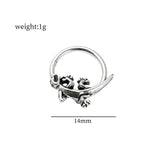 DAIIIBABYYY  -  Fashion Punk Stainless Steel Nose Ring Silver Color Gothic Insect Nose Rings For Women Men Body Cartilage Piercing Jewelry