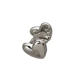 DAIIIBABYYY  -  Punk Silver Metal Heart Ear Cuff Clips Fake Piercing Earrings for Women Fashion Stainless Steel Earring Jewelry Gifts