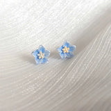 Daiiibabyyy  New Blue Flower Dangle Earrings for Women Exquisite Sweet Romantic Floral Ear Studs Versatile Fine Jewelry Gifts Wholesale 2025