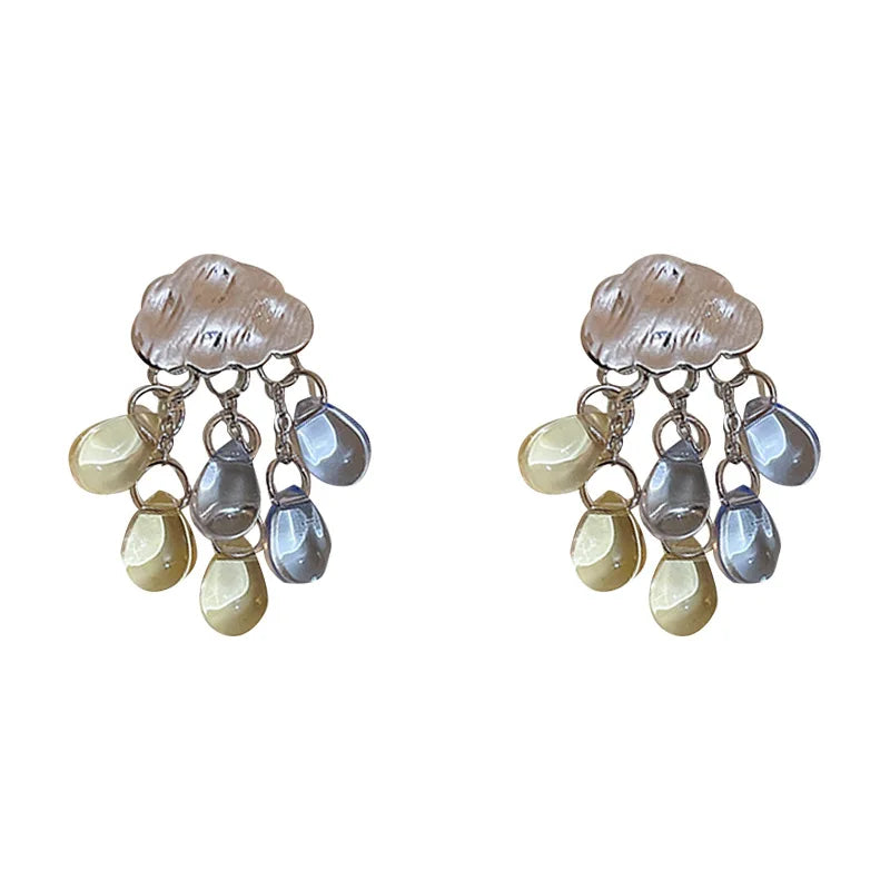 DAIIIBABYYY  -  New Design Clouds Water Drop Acrylic Tassel Drop Earrings For Women Elegant Fashion Travel Party Jewelry Gift