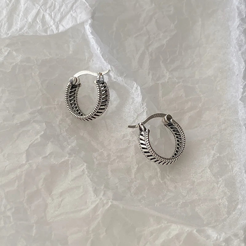 Daiiibabyyy  Silver Color Irregular Hollow Grid Hoop Earrings for Women Geometric Creative Punk Earring Party Jewelry Gift