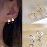 DAIIIBABYYY  -  Korean Sweet and Lovely Daisy Flower Earrings Women's Elegant Delicate Copper Earrings Holiday Party Jewellery Accessories