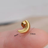 DAIIIBABYYY  -  1Pc Stainless Steel Star Moon Mini Earrings for Women Jewelry  Fashion Heart Butterfly Piercing Stud Earrings for Mother Day