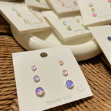 DAIIIBABYYY  -  Geometric Stud Earrings Set Women Laser Colorful Heart Round Butterfly Fish Tail Purple Earring Korean Fashion Jewelry