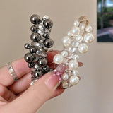 DAIIIBABYYY  -  New Long Telephone Hair Rings Creative High Elastic Headwear Elegant Pearl Low Ponytail Holder Fashion Hair Bands for Women