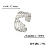 DAIIIBABYYY  -  V Shape Rings for Women Stainless Steel Gold Color Wide Open Finger Ring  Hiphop Party Jewelry Valentine's Day Gift