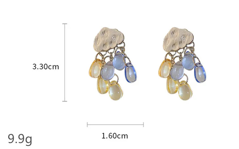 DAIIIBABYYY  -  New Design Clouds Water Drop Acrylic Tassel Drop Earrings For Women Elegant Fashion Travel Party Jewelry Gift