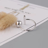 Daiiibabyyy 925 Sterling Silver Ring for Women Girl Adjustable Temperament Bead Best Friend Party Rock Jewelry Dropship Wholesale