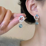 DAIIIBABYYY  -  Sweet Wind Round Earrings Ladies Tail Earrings Fashionable Commuting Personality Light Luxury Temperament Banquet Jewelry