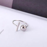 Daiiibabyyy 925 Sterling Silver Ring for Women Girl Adjustable Temperament Bead Best Friend Party Rock Jewelry Dropship Wholesale