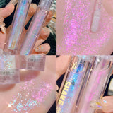 Daiiibabyyy 1PCS Diamond Glitter Liquid Eyeshadow Highlighter Lying Silkworm Shiny Brightening Makeup Waterproof Lasting Women Beauty Tools