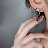 DAIIIBABYYY  -  1 PairPink Bowknot Cat Earrings Cute Girl Decoration Gift for Women Korean Style Earrings for Women jewelry