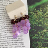 Daiiibabyyy  Sweet Bohemia Earrings Fruit Dangle Earring Korean Style Acrylic Grape Earrings Cute Jewelry Accessories Beads Earrings Summer