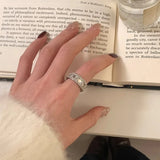 DAIIIBABYYY  -  Silver Color Hollow Smooth Rings For Women Couples New Trendy Personality Creative Design Party Jewelry Gifts Wholesale