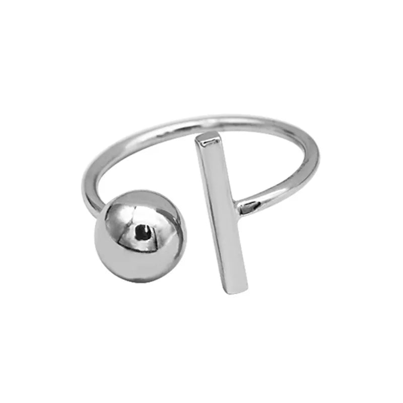 Daiiibabyyy 925 Sterling Silver Ring for Women Girl Adjustable Temperament Bead Best Friend Party Rock Jewelry Dropship Wholesale