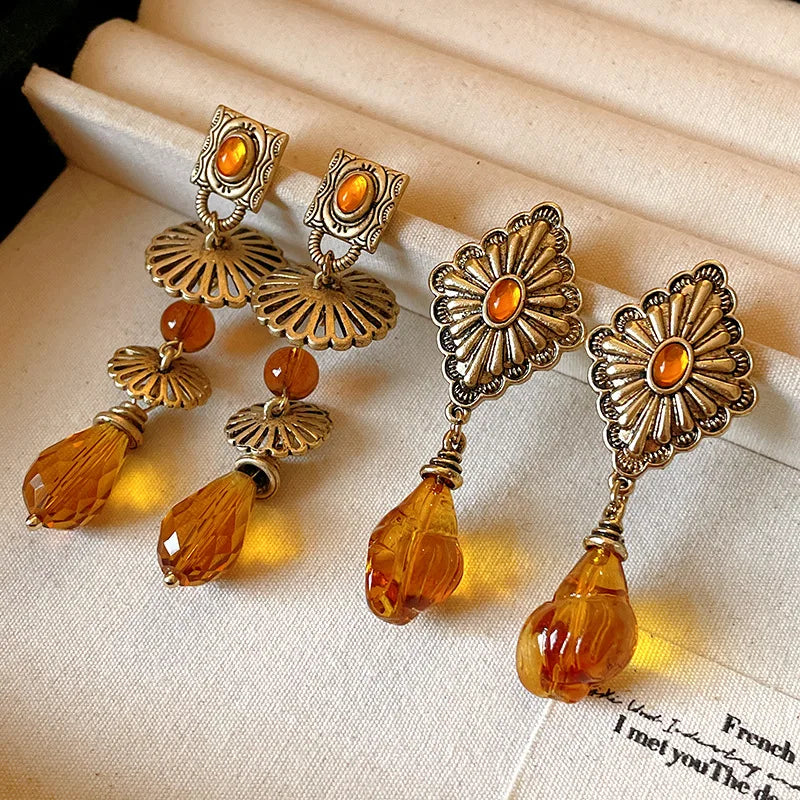 DAIIIBABYYY  -  Geometric rhombus earrings palace style fashionable design earrings