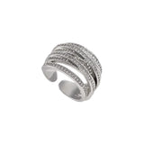 DAIIIBABYYY  -  Sparkling Zircon Multilayer Rings For Women Girls Exquisite New Fashion Simple Classic Elegant Anniversary Jewelry Gifts