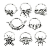 DAIIIBABYYY  -  Fashion Punk Stainless Steel Nose Ring Silver Color Gothic Insect Nose Rings For Women Men Body Cartilage Piercing Jewelry