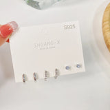 DAIIIBABYYY  -  Simple Rhinestone Round Hoop Ear Buckle Earrings Women Korean Fashion INS Girls Elegant Wedding Daily Earring Jewelry