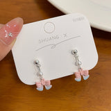 DAIIIBABYYY  -  Girls Sweet Summer Green Color Stud Earrings Set Butterfly Rhinestone Pearl Tassel Drop Earring Women Party Jewelry