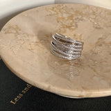 DAIIIBABYYY  -  Sparkling Zircon Multilayer Rings For Women Girls Exquisite New Fashion Simple Classic Elegant Anniversary Jewelry Gifts