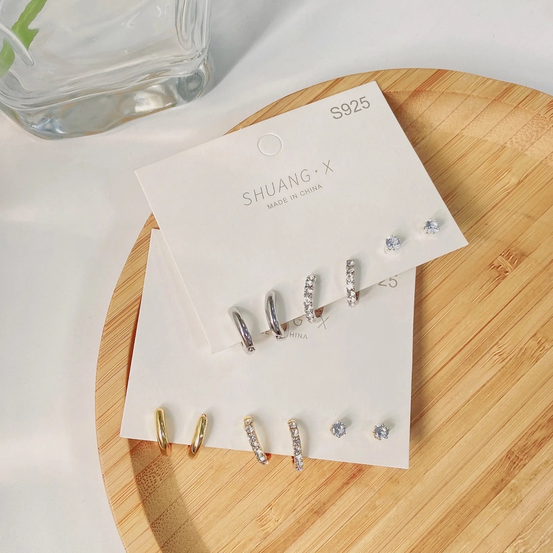 DAIIIBABYYY  -  Simple Rhinestone Round Hoop Ear Buckle Earrings Women Korean Fashion INS Girls Elegant Wedding Daily Earring Jewelry